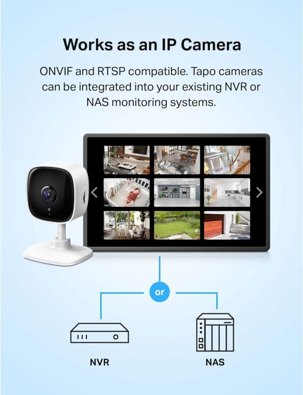 TP-Link Tapo 2K Indoor Security Camera for Baby Monitor, Dog Camera w/Motion Detection, 2-Way Audio Siren, Night Vision, Cloud & SD Card Storage(Up to 256 GB), Works w/Alexa & Google Home(Tapo C110) - Image 7