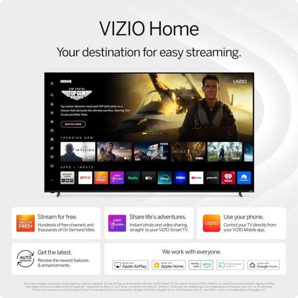 VIZIO 32 inch D-Series HD 720p Smart TV with Apple AirPlay and Chromecast Built-in, Alexa Compatibility, D32h-J, 2022 Model - Image 7
