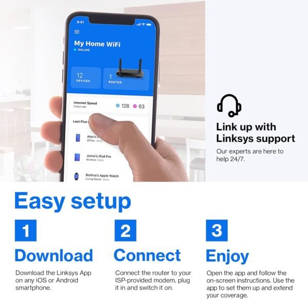 Linksys WiFi Mesh 6E Tri-Band Router | Fast and Reliable speeds | Connect 50+ Devices | Coverage of 2,500 Sq Ft | 2021 Release - Image 8