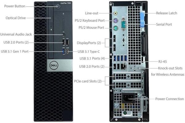 Dell Optiplex 7060 SFF Desktop Computer PC | Intel 8th Gen i7-8700 (6 Core) | 32GB DDR4 Ram 512GB NVMe M.2 SSD | Built-in WiFi & Bluetooth | Windows 11 Pro | Wireless Keyboard & Mouse(Renewed) - Image 5