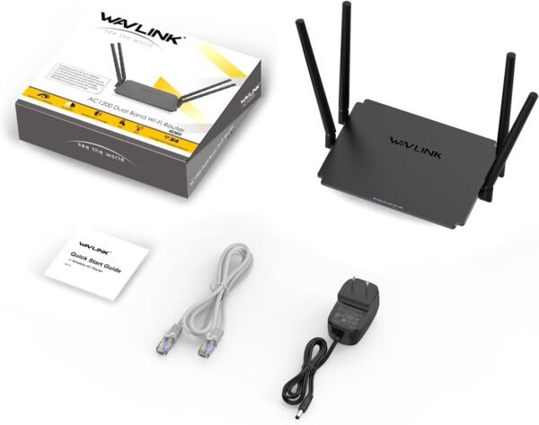 WAVLINK AC1200 Wireless WiFi Router, 5GHz+2.4GHz Dual Band WiFi 5 Router with 4x5dBi Antennas, 10/100Mbps WAN/LAN, Supports Router/AP/Repeater Mode, Beamforming Tech - Image 9