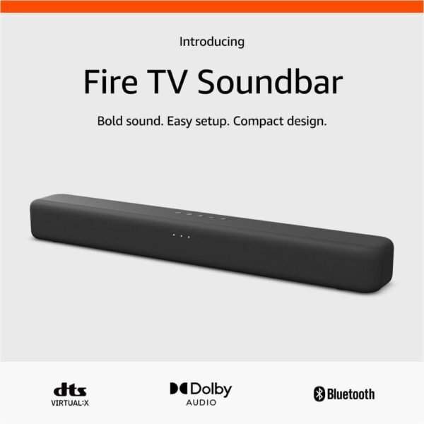 Amazon Fire TV Soundbar, 2.0 speaker with DTS Virtual:X and Dolby Audio, Bluetooth connectivity, easy setup, compact design - Image 2