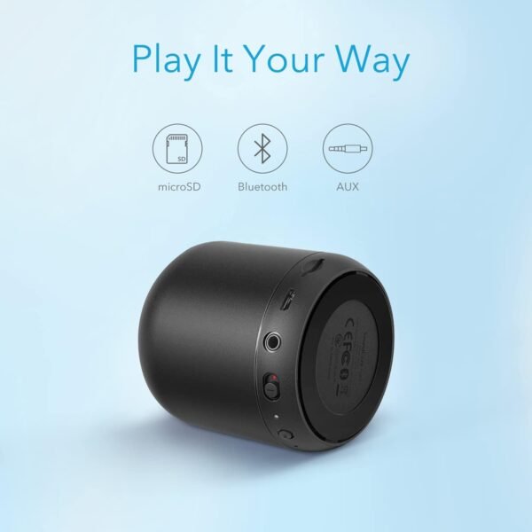 Anker Soundcore Mini, Super-Portable Bluetooth Speaker with FM Radio, 15-Hour Playtime, 66 ft Bluetooth Range, Enhanced Bass, Noise-Cancelling Microphone - Black - Image 6