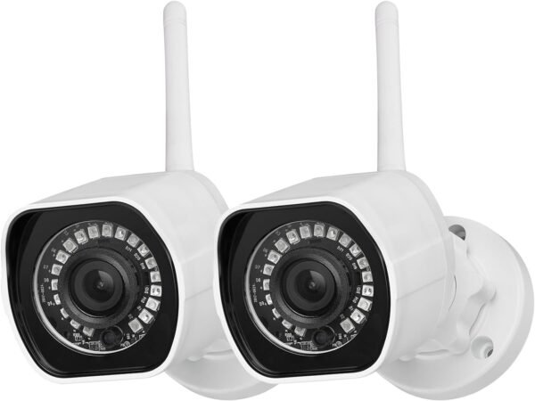 Zmodo Outdoor Security Camera Wireless (2 Pack), 1080p Full HD Home Security Camera System, Works with Alexa and Google Assistant, Silver (ZM-W0002-2) - Image 2