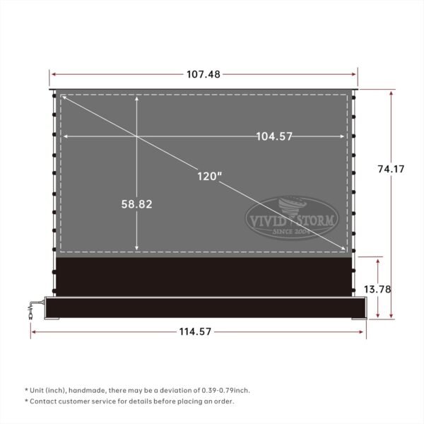 Vivid Storm Since 2004-Projector Screens S PRO P 120inch Perforate Sound Transparent Tension Floor Screen, Compatible Ultra Short Focus Laser Projector,VSDSTUST120HP - Image 3