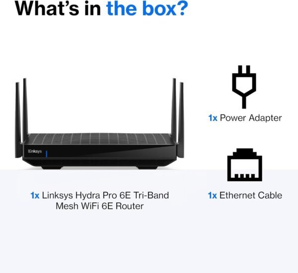 Linksys WiFi Mesh 6E Tri-Band Router | Fast and Reliable speeds | Connect 50+ Devices | Coverage of 2,500 Sq Ft | 2021 Release - Image 6