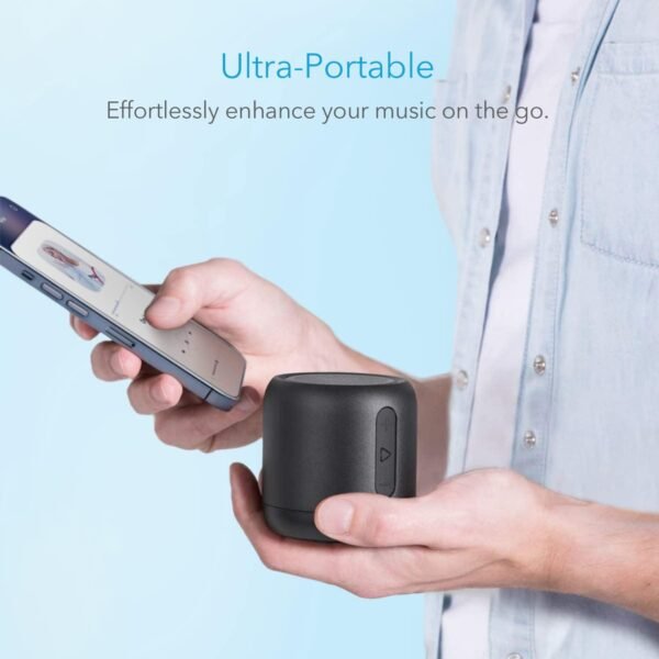 Anker Soundcore Mini, Super-Portable Bluetooth Speaker with FM Radio, 15-Hour Playtime, 66 ft Bluetooth Range, Enhanced Bass, Noise-Cancelling Microphone - Black - Image 3