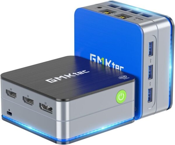 GMKtec Desktop Mini PC Windows 11 Pro Intel N100 12GB DDR5 512GB SSD Dual LAN, Mini Computer 1000Mbps, 4K Triple Display, WiFi6, BT5.2, Energy Efficient - Image 2