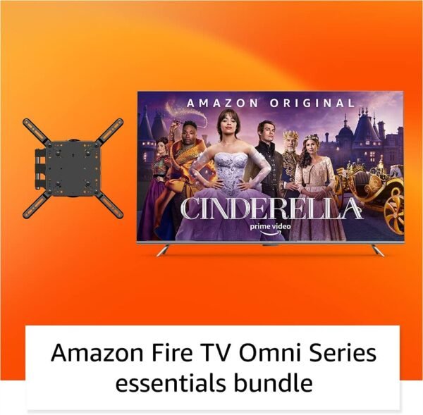 Amazon Fire TV 75" Omni Series 4K UHD smart TV bundle with Full Motion Wall Mount and Red Remote Cover - Image 2