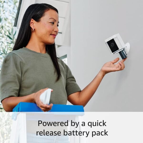 Ring Spotlight Cam Plus, Battery | Two-Way Talk, Color Night Vision, and Security Siren (2022 release) - White - Image 5