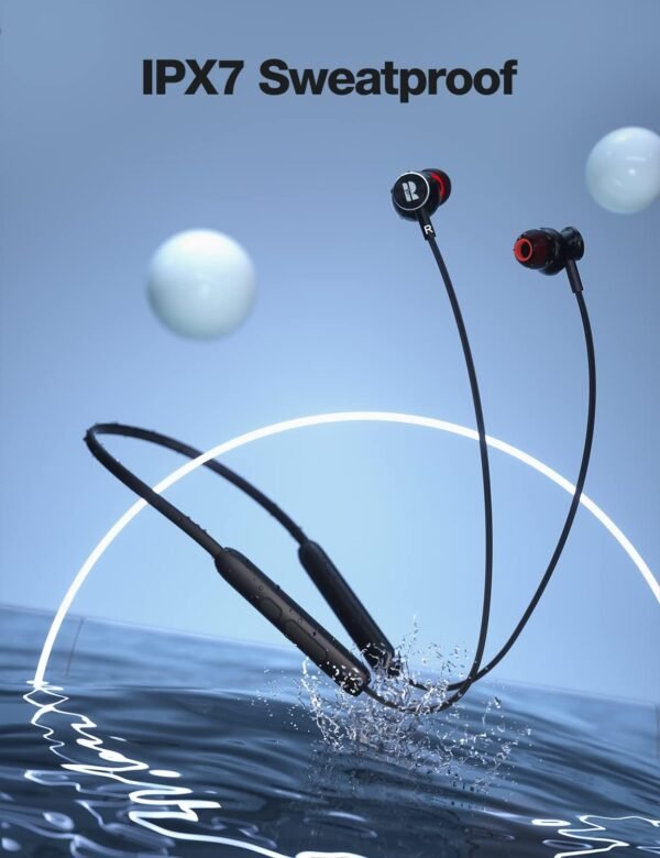Bluetooth Headphones,V5.2 Wireless Bluetooth Earbuds w/Mic in-Ear Magnetic Neckband Earphone 30Hrs Playtime, IPX7 Sweatproof Deep Bass Headset for Phone Call Music Sports - Image 4