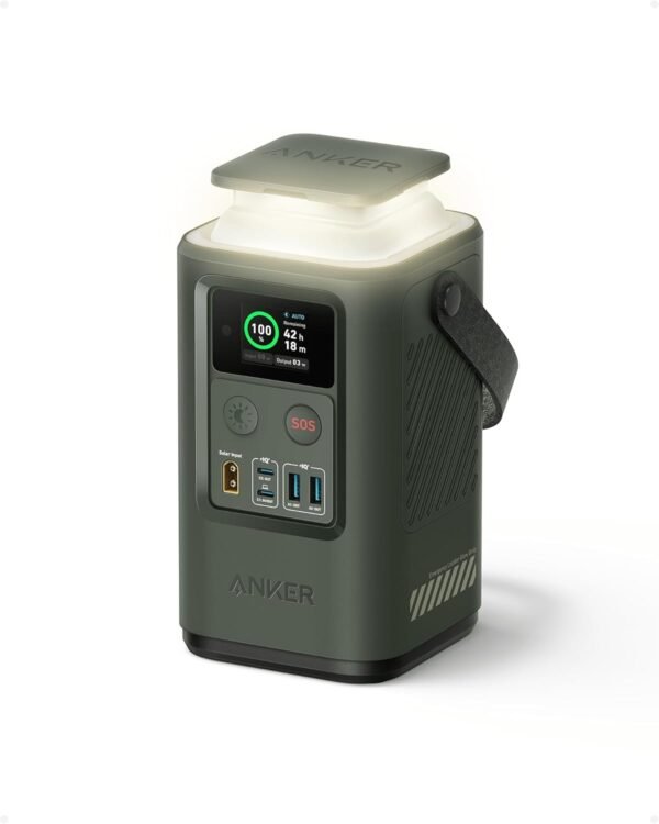 Anker Power Bank Power Station 60,000mAh,Portable Outdoor Generator 87W with Smart Digital Display, Retractable Auto Lighting and SOS Mode, Home Backup(PowerCore Reserve 192Wh) for Travel, Camping - Image 2