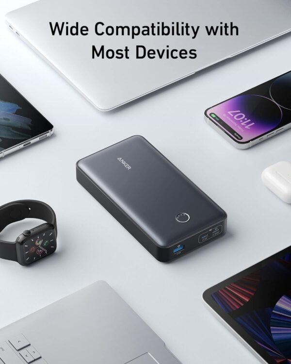 Anker Power Bank, 24,000mAh Portable Charger 65W Battery Pack (PowerCore 24K for Laptop), for MacBook Pro, iPad Pro, iPhone 15/15 Plus/15 Pro/15 Pro Max, iPhone 14 Pro, Apple Watch Series 5 - Image 4