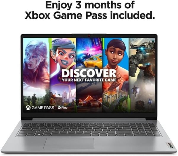 Lenovo IdeaPad 1 Laptop, 15.6” FHD Display, AMD Ryzen 5 5500U, 8GB RAM, 512GB SSD, Windows 11 Home, 720p Camera w/Privacy Shutter, Smart Noise Cancelling, Cloud Grey - Image 4