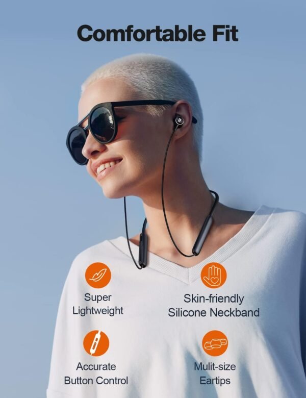Bluetooth Headphones,V5.2 Wireless Bluetooth Earbuds w/Mic in-Ear Magnetic Neckband Earphone 30Hrs Playtime, IPX7 Sweatproof Deep Bass Headset for Phone Call Music Sports - Image 5