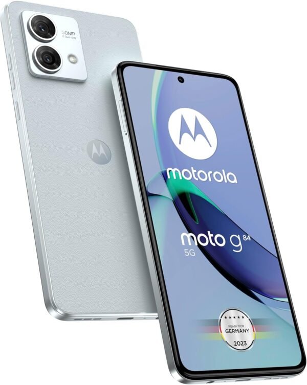 Motorola Moto G84 5G (GSM Unlocked, International Version) 256GB + 12GB RAM Dual SIM Android 13 Smartphone (Marshmallow Blue) - Image 2