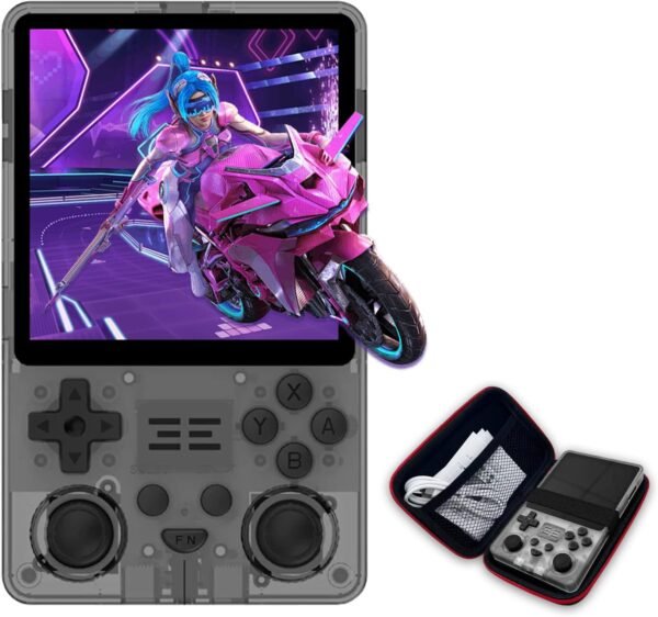 Retro Handheld Game Console, RTElectric 4-Inch IPS Screen, 5,000mAh Battery with 10-Hour Playtime, Multiplayer Compatible, Portable Gaming Console with Case, Supports HD and TV Output (Black) - Image 2