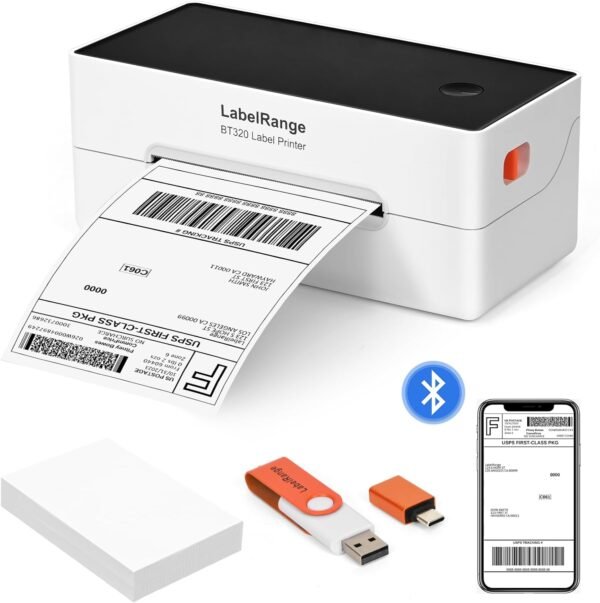 Ecommerce Label Printer, Bluetooth Thermal Shipping Label Printer, 4x6 Thermal Printer Compatible with Android, iOS, Windows, Amazon, Ebay, Shopify, Etsy, USPS, Pirate Ship, Shippo - Image 2