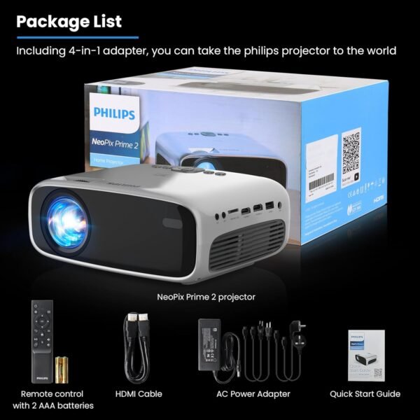 PHILIPS Android TV Projector with Apps and 5G WiFi Bluetooth - Smart Projector Built-in Netflix, YouTube, Outdoor Movie Projector 4D 4P Keystone, Zoom, Compatible w/ iOS/Android/Xbox/PS4/TV Stick/HDMI - Image 8