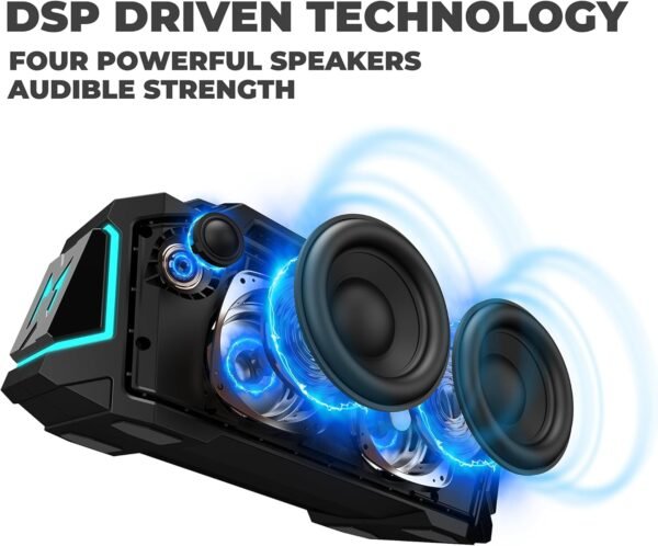 Bluetooth Speaker,MusiBaby Speakers Bluetooth Wireless,Waterproof,Portable Bluetooth Speaker with 80W Booming Sound,20H Play,IPX6,DSP,Dual Pairing,Bluetooth 5.3,Outdoor Speaker for Camping,Beach,Gifts - Image 4