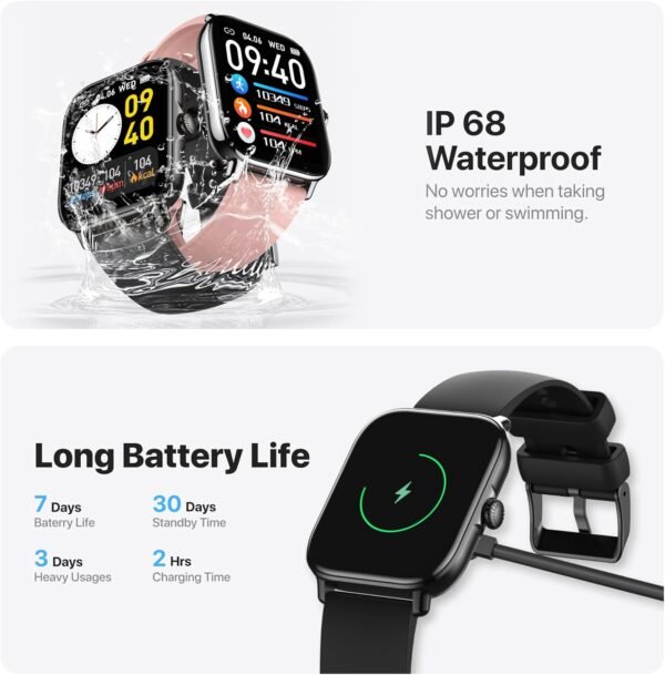 Smart Watch,1.91" Smartwatch for Men Women (Answer/Make Call),Fitness Tracker with 116 Sport Modes,IP68 Waterproof,Heart Rate/Sleep/Monitor,Long Battery Life,for iPhone & Android & Samsung - Image 7