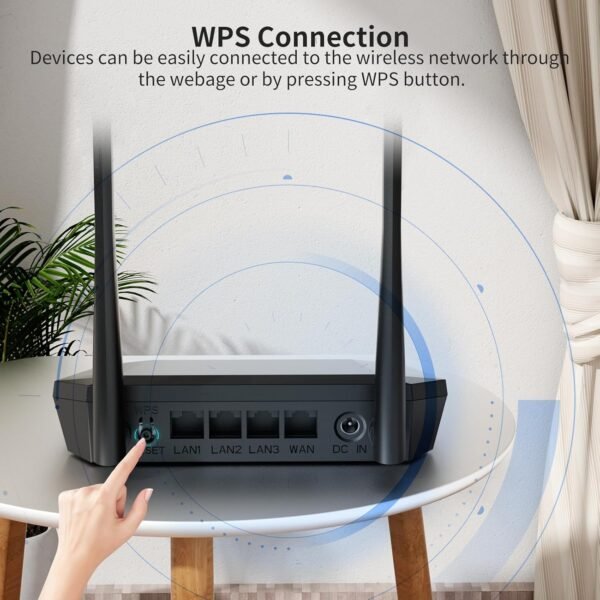 Dbit N300 Easy Setup Wireless Wi-Fi Router Smart Home Internet Router - 2 x High Power Antennas, Supports Access Point, WISP, Up to 300Mbps (T1 Pro) - Image 5