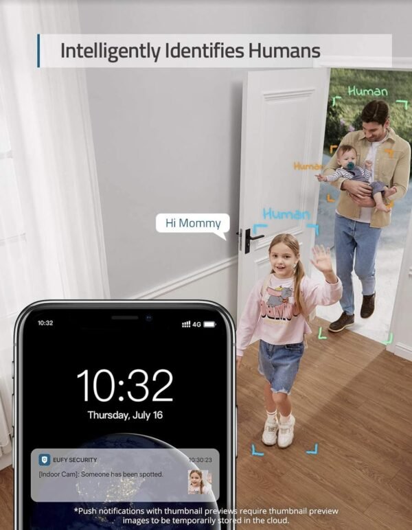 eufy Security Indoor Cam E220, Pan & Tilt, Indoor Security Camera, 2K - 3 MP Wi-Fi Plug-in, Voice Assistant Compatibility, Night Vision, Motion Tracking, HomeBase 3 Compatible, Motion Only Alert - Image 5