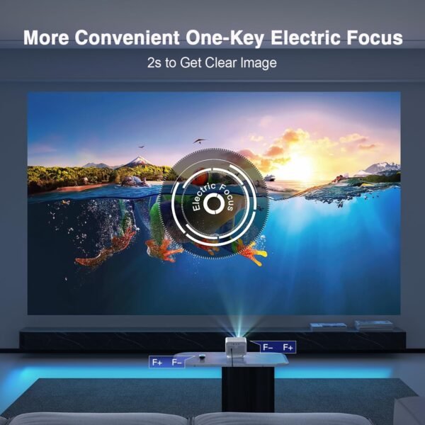 [Electric Focus] Himovies Projector, Mini Projector with WiFi and Bluetooth, ±50° Vertical Keystone Portable Projector with Tripod, FHD 1080P Movie Projector for Smartphone/TV Stick/HDMI/USB - Image 3