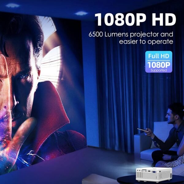 8500L Portable Projector for Home Theater Entertainment, Full HD 1080P Supported Mini Projector HDMI AV USB TV Stick Supported - Image 8