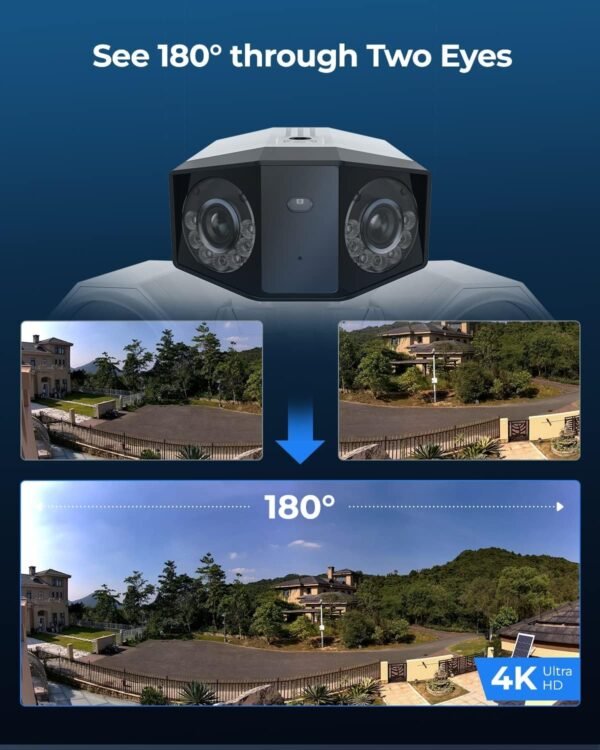 REOLINK 4K Floodlight Camera for PoE Security Camera System, IP Outdoor Camera in 180 Degree Ultra-Wide Angle, Human/Vehicle/Pet Alerts, 1800 Lumen Floodlights, Two Way Talk - Image 3