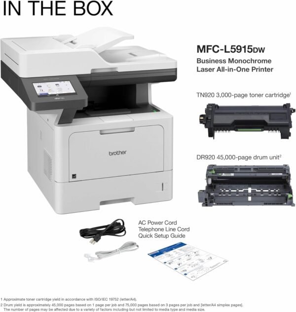 Brother Monochrome Laser Printer, Multifunction All-in-One Printer, MFC-L5915DW, Wireless Networking, Mobile Printing & Scanning, Duplex Print, Copy & Scan, Amazon Dash Replenishment Ready - Image 8