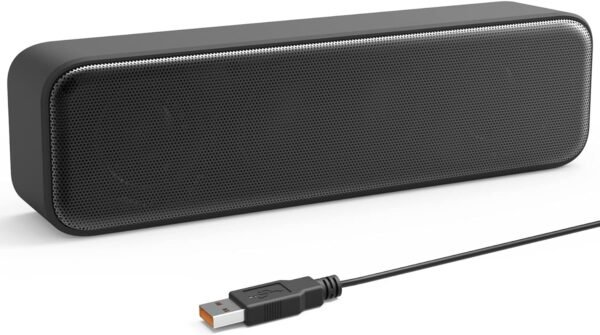 [Upgraded] USB Computer /Laptop Speaker with Stereo Sound & Enhanced Bass, Portable Mini Sound Bar for Windows PCs, Desktop Computer and Laptops - Image 2