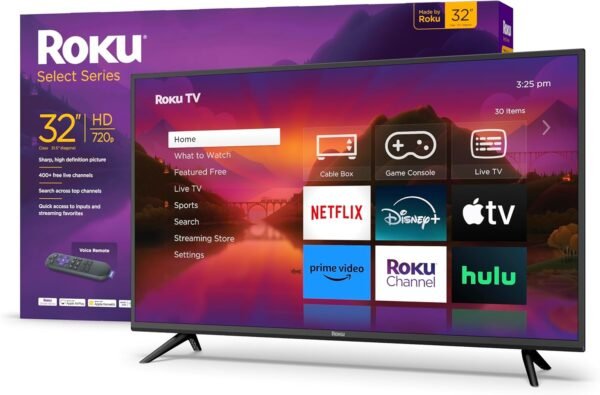 Roku Smart TV – 32-Inch Select Series 720p HD RokuTV Voice Remote, Bright Picture, Customizable Home Screen – Live Local News, Sports, Gaming - Image 2
