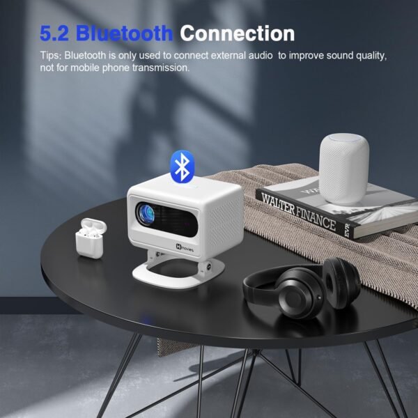 [Electric Focus] Himovies Projector, Mini Projector with WiFi and Bluetooth, ±50° Vertical Keystone Portable Projector with Tripod, FHD 1080P Movie Projector for Smartphone/TV Stick/HDMI/USB - Image 6