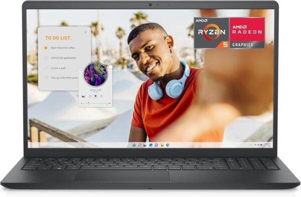 Dell Inspiron 3535 Laptop - 15.6-inch FHD (1920 x 1080) Display, AMD Ryzen 5 7520U Processor, 8GB DDR4 RAM, 512GB SSD, AMD Radeon Graphics, Windows 11 Home, 6-Months Migrate - Carbon Black - Image 2