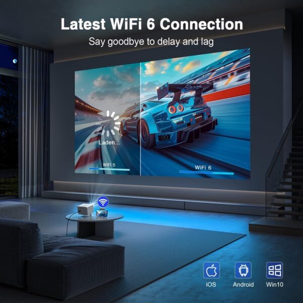 [Electric Focus] Himovies Projector, Mini Projector with WiFi and Bluetooth, ±50° Vertical Keystone Portable Projector with Tripod, FHD 1080P Movie Projector for Smartphone/TV Stick/HDMI/USB - Image 5
