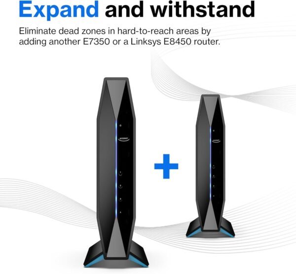 Linksys AX1800 Wi-Fi 6 Router Home Networking, Dual Band Wireless AX Gigabit WiFi Router, Speeds up to 1.8 Gbps and coverage 1,500 sq ft, Parental Controls, maximum 20 devices (E7350) - Image 5