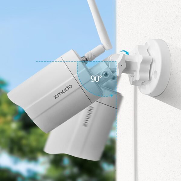 Zmodo Outdoor Security Camera Wireless (2 Pack), 1080p Full HD Home Security Camera System, Works with Alexa and Google Assistant, Silver (ZM-W0002-2) - Image 3