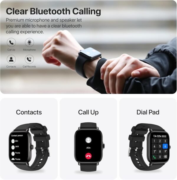 Smart Watch,1.91" Smartwatch for Men Women (Answer/Make Call),Fitness Tracker with 116 Sport Modes,IP68 Waterproof,Heart Rate/Sleep/Monitor,Long Battery Life,for iPhone & Android & Samsung - Image 3