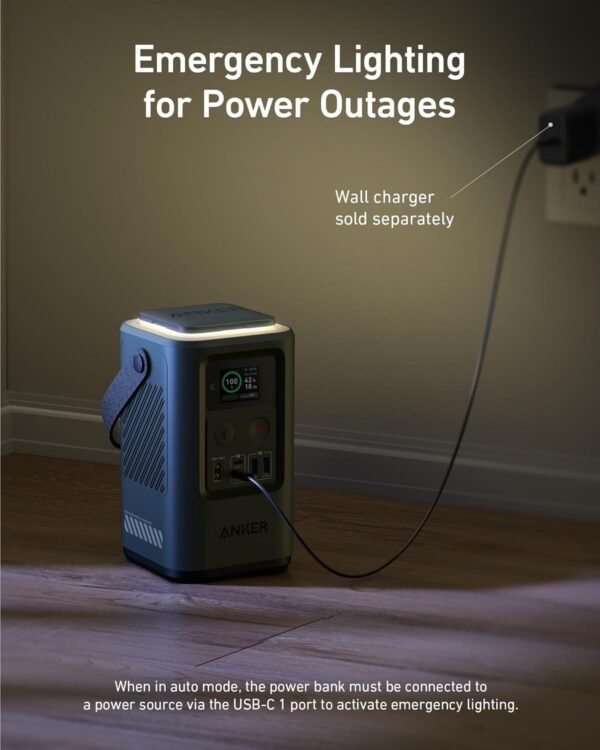Anker Power Bank Power Station 60,000mAh,Portable Outdoor Generator 87W with Smart Digital Display, Retractable Auto Lighting and SOS Mode, Home Backup(PowerCore Reserve 192Wh) for Travel, Camping - Image 6