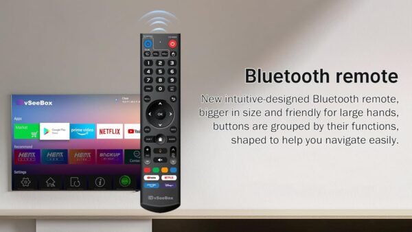 V3 PRO, 2024 Newest Media Box Includes Large Size Voice Remote, Backlit Mini Keyboard and 8K HDMI Cable - Image 4