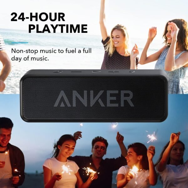 Upgraded, Anker Soundcore Bluetooth Speaker With IPX5 Waterproof, Stereo Sound, 24H Playtime, Portable Wireless Speaker - Image 4