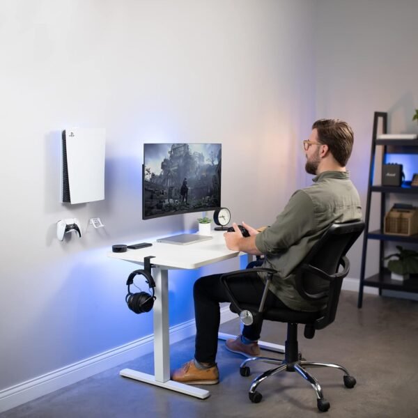 VIVO Steel Wall Mount Bracket Designed for PS5 Gaming Console, Vertical Display for PlayStation 5, Open Design, 2 Controller Mounts, White, MOUNT-PS5W - Image 9