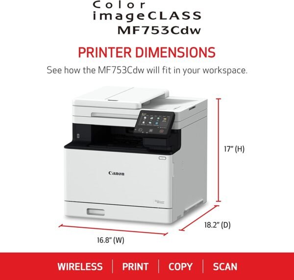 Canon® imageCLASS® MF753Cdw Wireless Laser All-In-One Color Printer - Image 3
