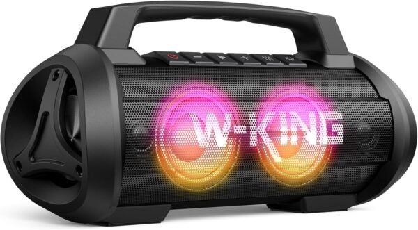 120W Peak 70W Portable Speaker, W-KING IPX6 Waterproof Bluetooth Speaker/Subwoofer/42H/DSP/EQ/Stereo Pair/RGB/Powerbank/MIC in/TF, Loud Outdoor Speakers Bluetooth Wireless Large Boombox for Party/Pool - Image 2