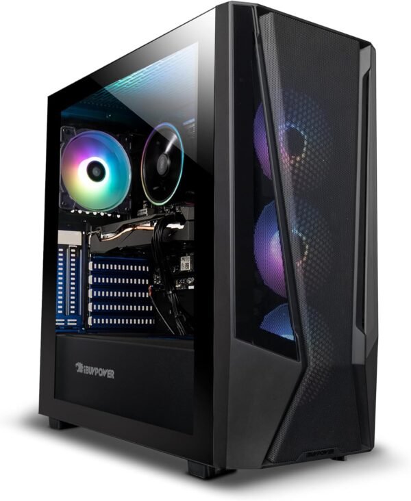 iBuyPower SlateMesh Gaming PC Computer Desktop SlateMeshA5N4601 (AMD Ryzen 5 7600, RTX 4060 8GB, 16GB DDR5 5200 Mhz, 500GB NVMe SSD, Windows 11 Home),Black - Image 3