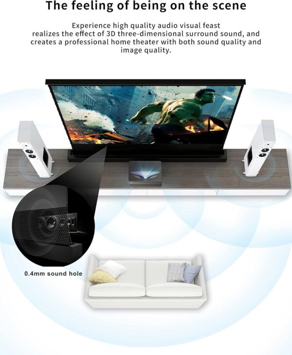 Vivid Storm Since 2004-Projector Screens S PRO P 120inch Perforate Sound Transparent Tension Floor Screen, Compatible Ultra Short Focus Laser Projector,VSDSTUST120HP - Image 6