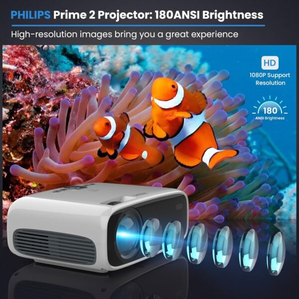 PHILIPS Android TV Projector with Apps and 5G WiFi Bluetooth - Smart Projector Built-in Netflix, YouTube, Outdoor Movie Projector 4D 4P Keystone, Zoom, Compatible w/ iOS/Android/Xbox/PS4/TV Stick/HDMI - Image 9