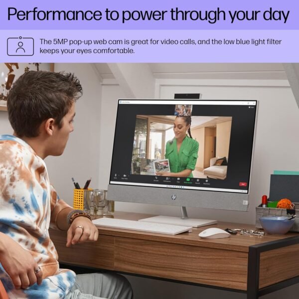 HP Pavilion 27 inch All-in-One Desktop PC, FHD Display, 13th Generation Intel Core i7-13700T, 16 GB RAM, 256 GB SSD, 1 TB HD, Intel UHD 770 graphics, Windows 11 Home, 27- ca2080 (2023) - Image 5