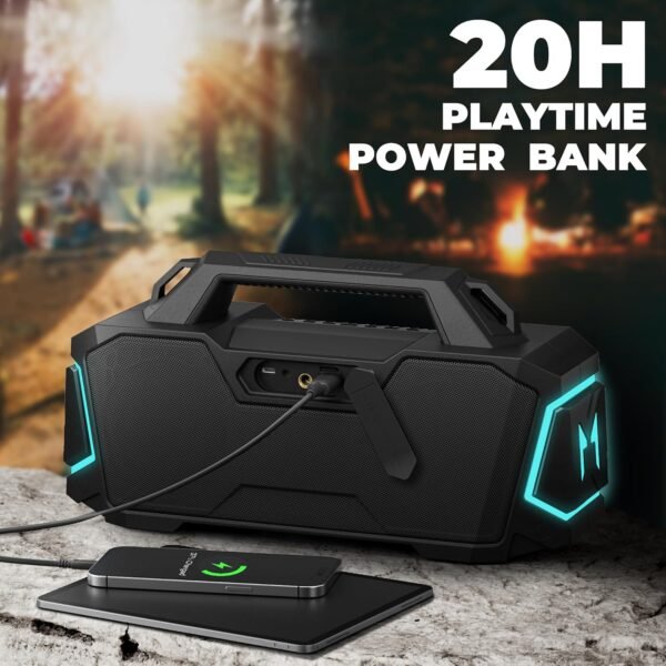 Bluetooth Speaker,MusiBaby Speakers Bluetooth Wireless,Waterproof,Portable Bluetooth Speaker with 80W Booming Sound,20H Play,IPX6,DSP,Dual Pairing,Bluetooth 5.3,Outdoor Speaker for Camping,Beach,Gifts - Image 5